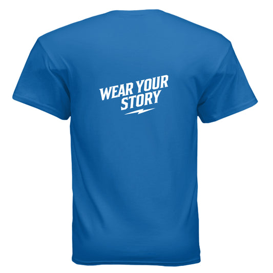 ROCKIT Wear Your Story Tee, Edition II, in Royal — back view