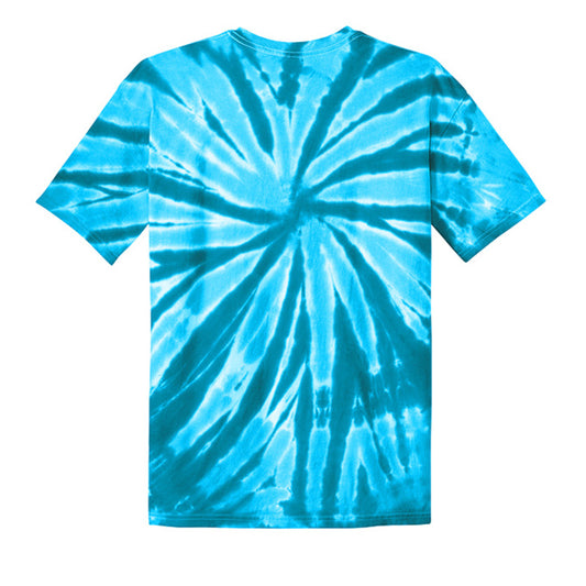 ROCKIT Tie Dye Tee, Spiral, in Turquoise — back view